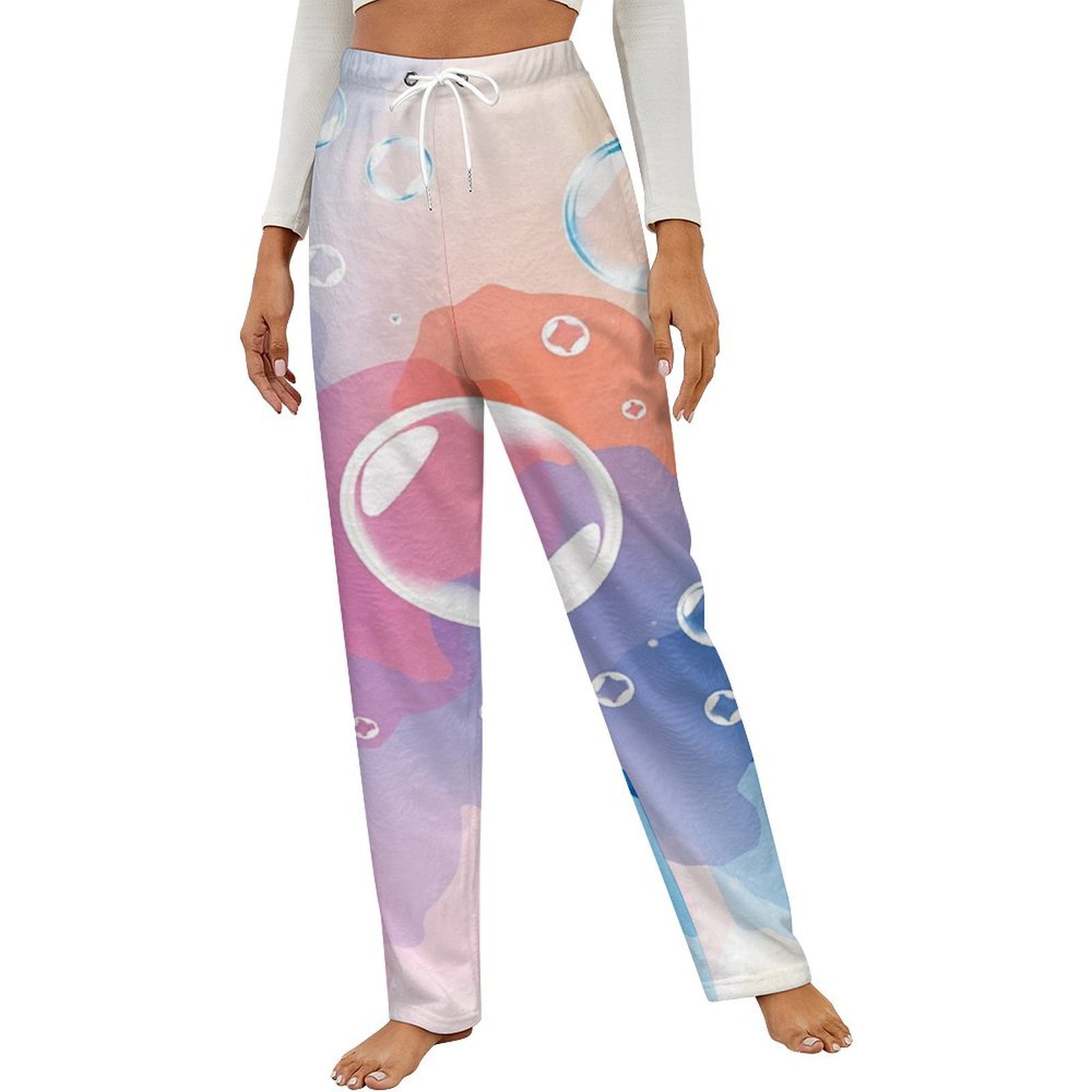 Pyjamas Colorful Bubbles Colorful Background Flannel Pajamas Women's Autumn And Winter ...