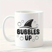 Bubbles Up Cute Shark Coffee Mug with Bubbles - 11oz Ceramic Cup, Shark-Themed Drinkware for &, Durable Ceramic Cup for Milk, Juice, Tea & Coffee at, Parties,