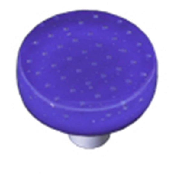 Bubbles Deep Cobalt Blue Round Glass Cabinet Knob - Aluminum Post