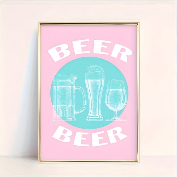 Bubbles Drinks Typography Poster Wall Art Funny Alcohol Beer Quote Decor for Living Room Bedroom Bathroom Cafe Office Gift, UNFRAMED 12x18