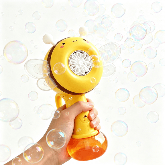 Bubbles Machine Automatic Rechargeable Bubble Blowing Toy with LED Lights Outdoor Parties Birthday Gifts for Toddlers Ages 3-14 Years