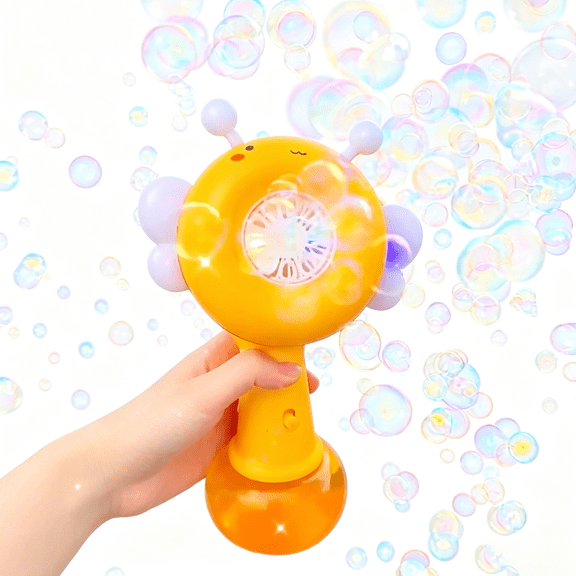 Bubbles Machine Rechargeable Automatic Bubble Toys with Light for Toddlers Handheld Swing Dance Bubble Maker Blower Outdoor Toys Christmas Gifts