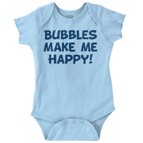 Bubbles Make Me Happy Fun Playtime Romper Boys or Girls Infant Baby Brisco Brands 12M