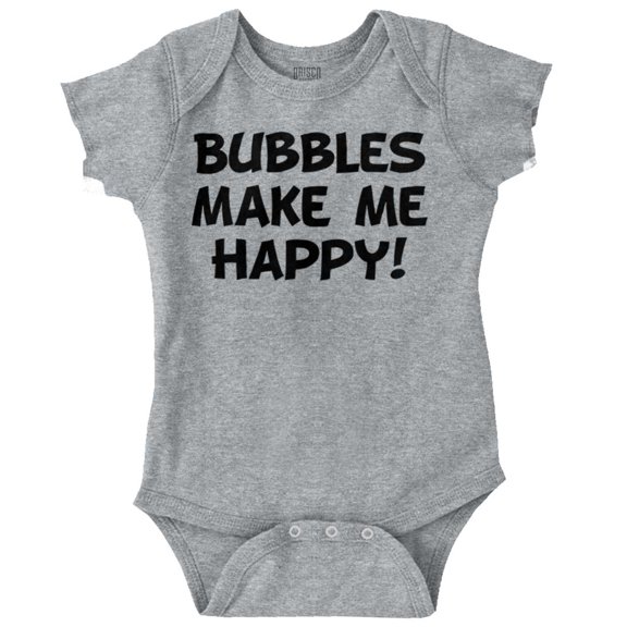 Bubbles Make Me Happy Fun Playtime Romper Boys or Girls Infant Baby Brisco Brands 6M