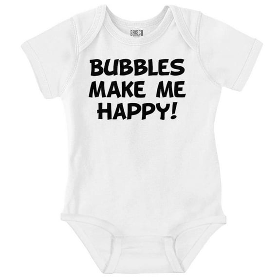 Bubbles Make Me Happy Fun Playtime Romper Boys or Girls Infant Baby Brisco Brands 6M