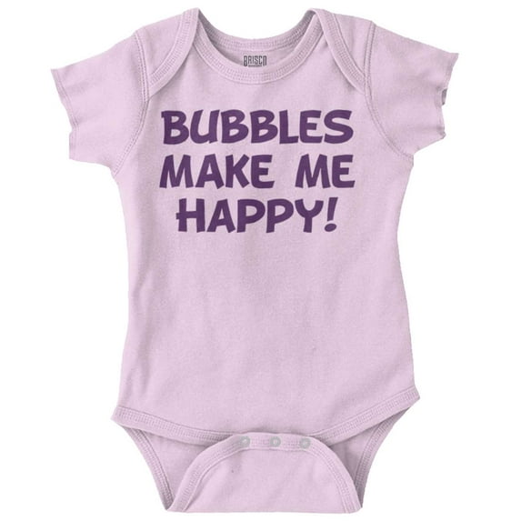 Bubbles Make Me Happy Fun Playtime Romper Boys or Girls Infant Baby Brisco Brands NB