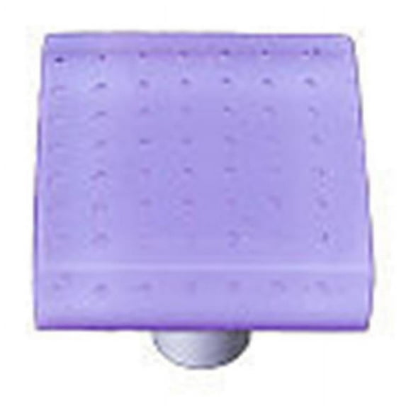 Bubbles Neo-Lavender Square Glass Cabinet Knob - Aluminum Post