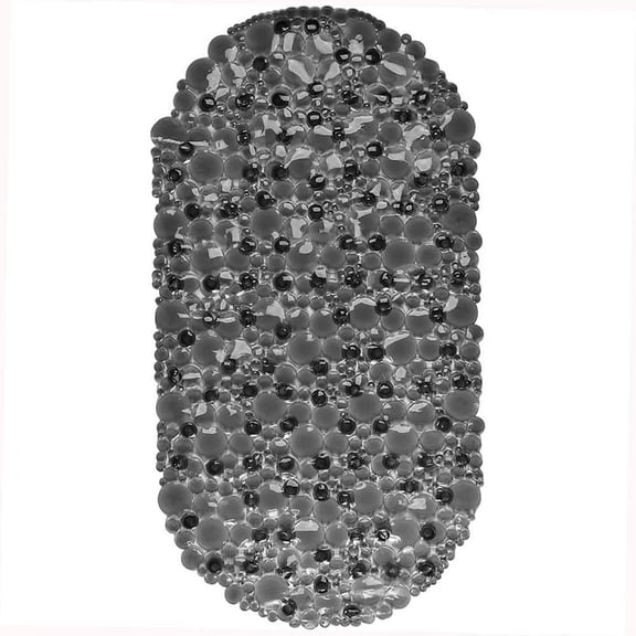 Bubbles Non-Slip Oval Bathtub Mat Clear Grey 28 L X 15 W
