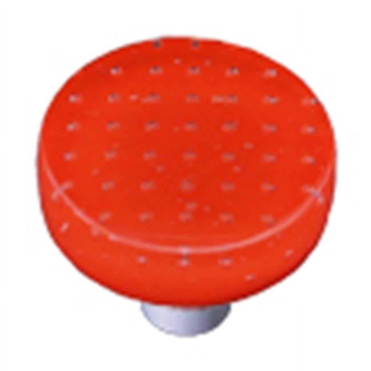 Bubbles Orange Round Glass Cabinet Knob - Black Post