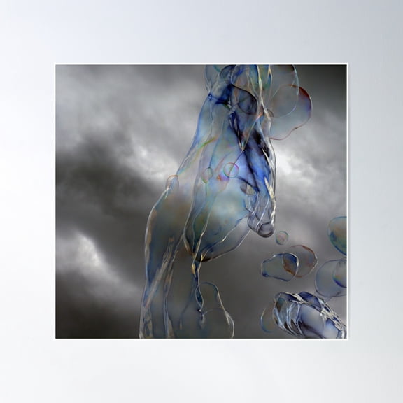 Bubbles Poster Wall Art, Modern Wall Decor, 16x16 UNFRAMED