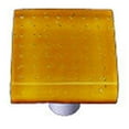 thumbnail image 1 of Bubbles Pumpkin Orange Square Glass Cabinet Knob - Aluminum Post, 1 of 1