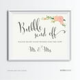 thumbnail image 1 of Bubbles Send Off - Blow Good Wishes Floral Roses Wedding Party Signs, 1 of 5