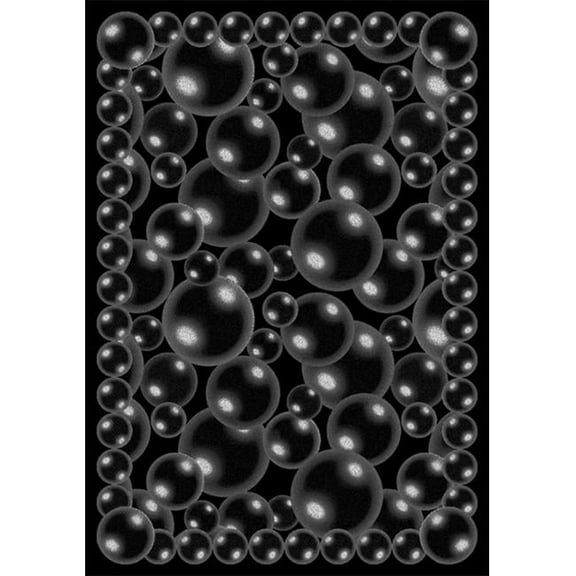 Bubbles Silver 7 ft.8 in. x 10 ft.9 in. WearOn Nylon Machine Tufted- Cut Pile Whimsy Rug