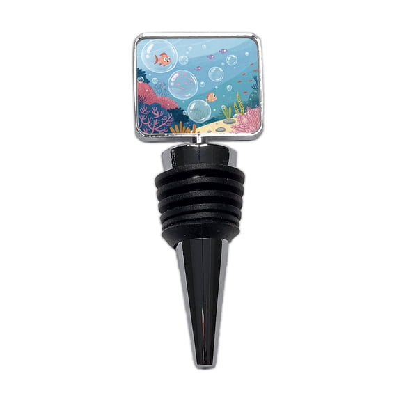 Bubbles Under Water Fish Wine Bottle Stopper Cap Plug