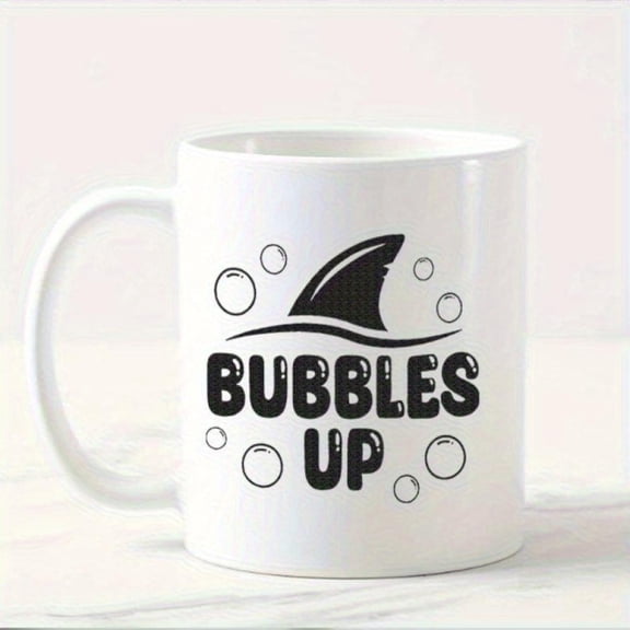 Bubbles Up Cute Shark Coffee Mug with Bubbles 11oz Ceramic Cup Shark Themed Drinkware Durable Ceramic Cup Milk Juice Tea Coffee at Parties
