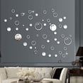 thumbnail image 1 of Bubbles Wall Decals 3D Silver Mirror Wall Stickers Set Removable Acrylic Smiling Face Wall Decals Plastic & Murals, 1 of 4