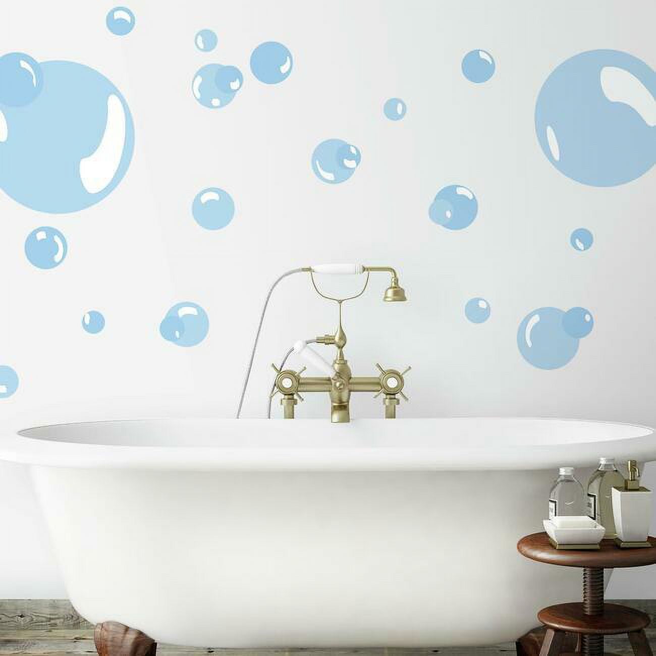 Blue Vinyl Bubble Peel and Stick Wall Decals