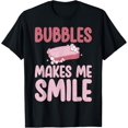 thumbnail image 1 of Bubbles makes me Smile Soap Making T-Shirt men and women can wear, black, white, gifts, 1 of 4