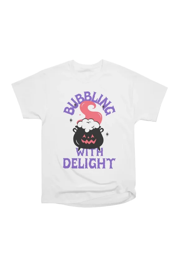 Bubbling with Delight Witchs Cauldron T-Shirt Tee Gift For Him Merch For Her Apparel For F