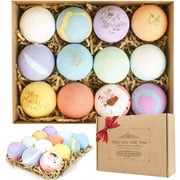 Bubbly Bath Bombs 12 PCS Gift Set, DOTSOG Handmade Natural Bath Bomb with Rich Bubbles & Scents, Idea Valentine's Day Gift for Men/Women/Kids/Friends