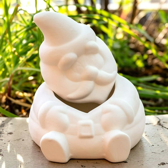 Bubbly Christmas Santa Box 4.3" STOCK Ceramic Bisque Ready To Paint Pottery