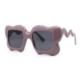 thumbnail image 1 of Bubbly Hazy Cloud Shape Rectangle Funky Runway Sunglasses Purple - Black, 1 of 4