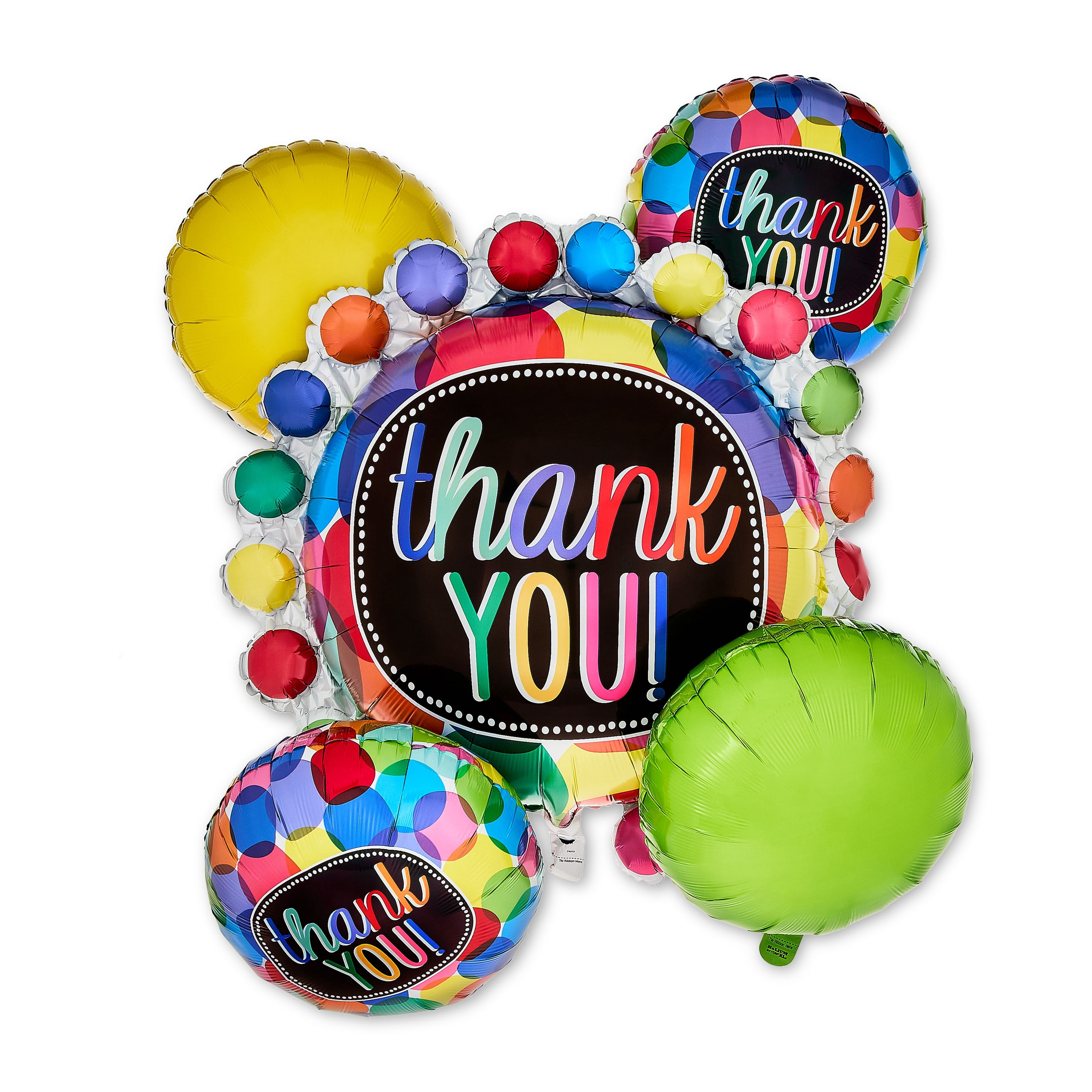 Multicolor Bubbly Thank You Balloon Bouquet, 5 Pieces, by Way To Celebrate
