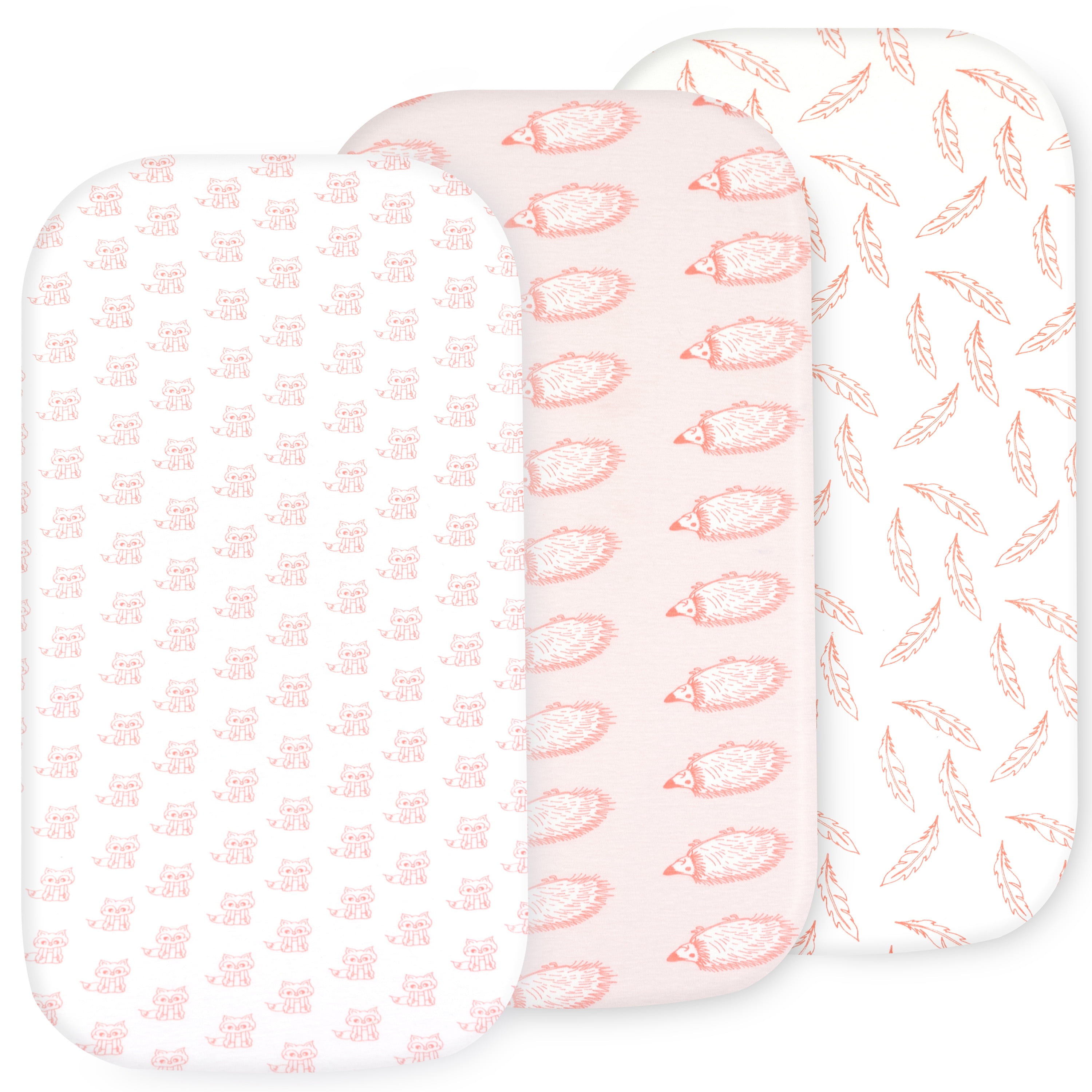 Bublo Baby 3-Pack Organic Cotton Bassinet Fitted Sheets, 32x16x4 – Fits Halo, Snoo, Graco, Dream On Me, Delta – Soft, Breathable Sheets for Oval, Hourglass & Rectangular Bassinet Pads