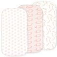 thumbnail image 1 of Bublo Baby 3-Pack Organic Cotton Bassinet Fitted Sheets, 32x16x4 – Fits Halo, Snoo, Graco, Dream On Me, Delta – Soft, Breathable Sheets for Oval, Hourglass & Rectangular Bassinet Pads, 1 of 4
