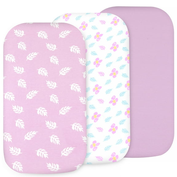 Bublo Baby 3-Pack Organic Cotton Bassinet Fitted Sheets, 32x16x4 – Fits Halo, Snoo, Graco, Dream On Me, Delta – Soft, Breathable Sheets for Oval, Hourglass & Rectangular Bassinet Pads