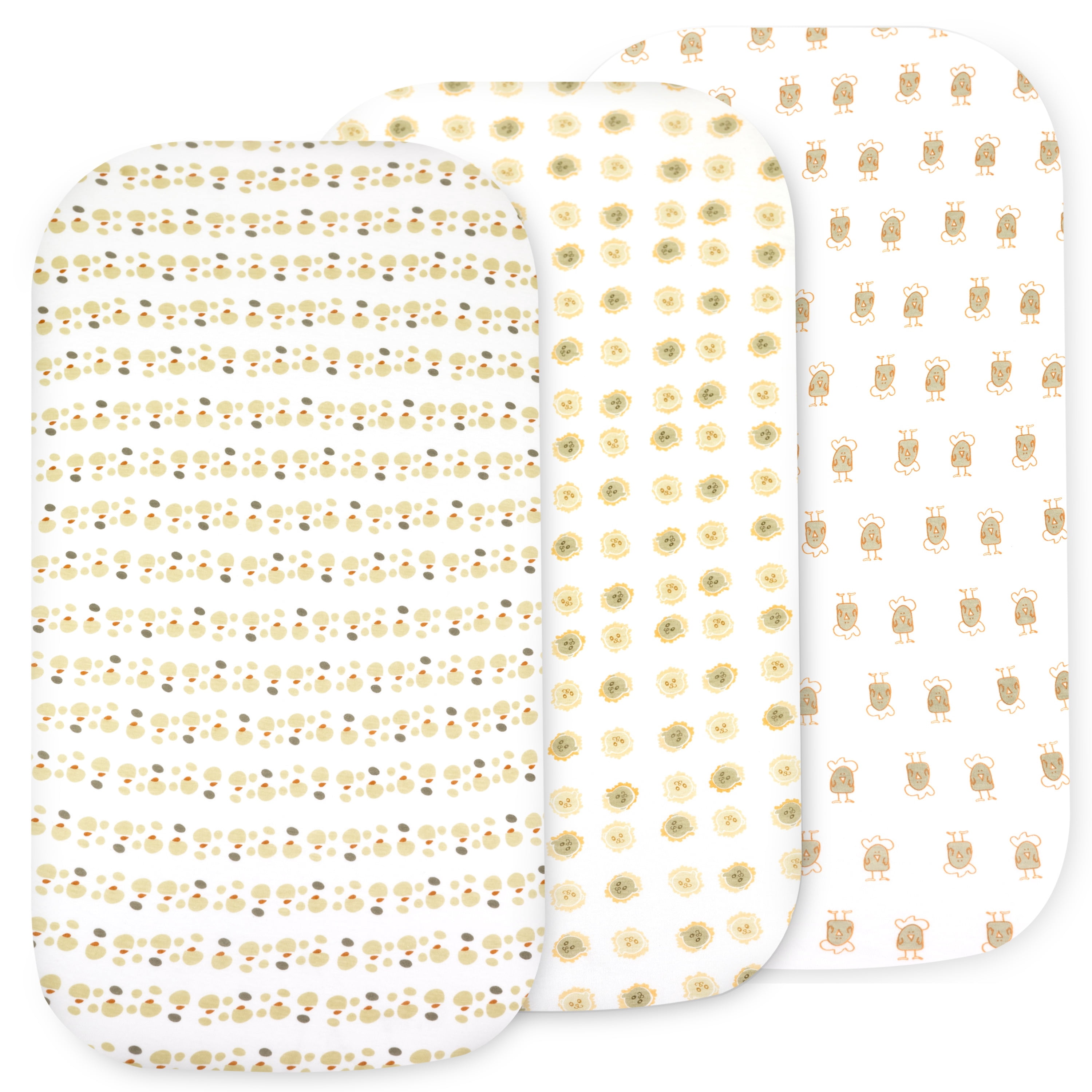Bublo Baby 3-Pack Organic Cotton Bassinet Fitted Sheets, 32x16x4 – Fits Halo, Snoo, Graco, Dream On Me, Delta – Soft, Breathable Sheets for Oval, Hourglass & Rectangular Bassinet Pads