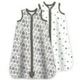 thumbnail image 1 of Bublo Baby Baby Wearable Blanket, Cotton Sleep Sacks for 6-12 Months, 2 Pack Unisex Sleeping Bag Sack, Medium Size, 2-Way Zipper, 0.5 Tog Breathable Cotton, Grey Leaf, 1 of 6