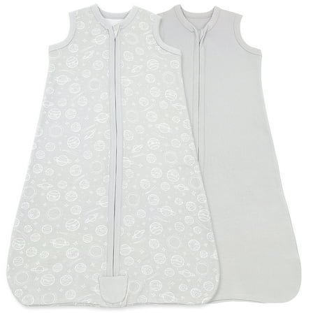 Bublo Baby Baby Wearable Blanket, Cotton Sleep Sacks for 6-12 Months, 2 Pack Unisex Sleeping Bag Sack, Medium Size, 2-Way Zipper, 0.5 Tog Breathable Cotton