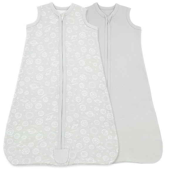 Bublo Baby Baby Wearable Blanket, Cotton Sleep Sacks for 6-12 Months, 2 Pack Unisex Sleeping Bag Sack, Medium Size, 2-Way Zipper, 0.5 Tog Breathable Cotton