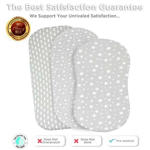 Bublo Baby Bassinet Sheet Set – 2 Pack - Keep Baby Happily Sleeping in Cold & Hot Weather w/ Ultra-Soft Universal Fitted Jersey Cotton Bassinet Sheets