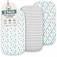 thumbnail image 1 of Bublo Baby Bassinet Sheets, 3-Pack Cotton Fitted Sheets, 33 x 17 x 4 in, 1 of 8