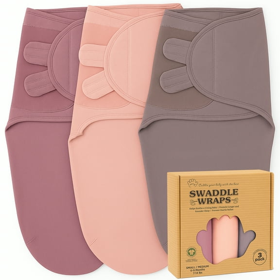 Bublo Baby Swaddles for Newborns - 3 Pack Organic Baby Swaddles for 0-3 Months - Baby Swaddle Sleep Sack - Infant Sleeping Swaddle sack – Adjustable Swaddle Blanket Wrap Girl