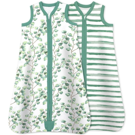 Bublo Baby Wearable Blanket, Cotton Sleep Sacks for 12-18 Months, 2 Pack Unisex Sleeping Bag Sack, Large Size, 2-Way Zipper, 0.5 Tog Breathable Cotton