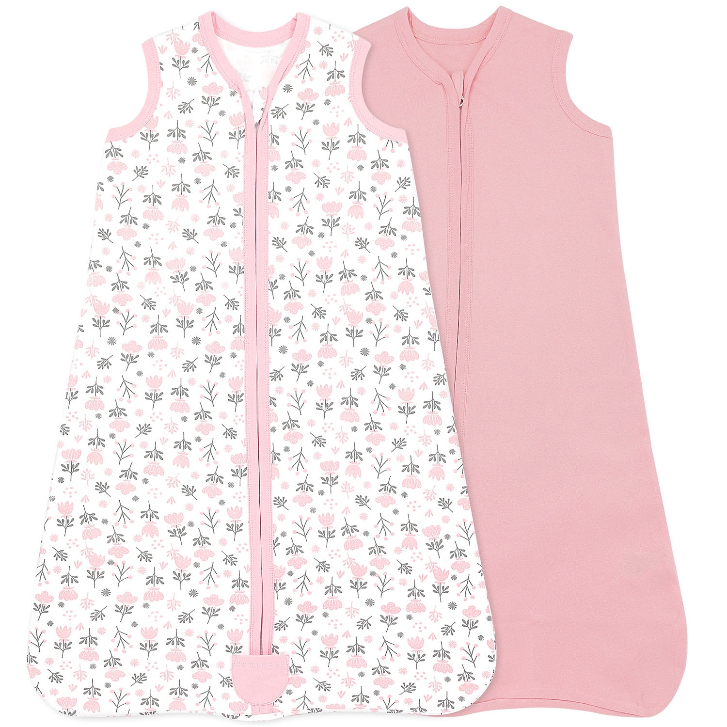 Bublo Baby Baby Wearable Blanket, Cotton Sleep Sacks for 612 Months, 2 Pack Girls Sleeping Bag