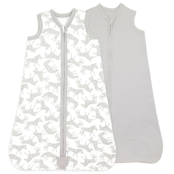 Bublo Baby Baby Wearable Blanket, Cotton Sleep Sacks for 6-12 Months, 2 Pack Unisex Sleeping Bag Sack, Medium Size, 2-Way Zipper, 0.5 Tog Breathable Cotton