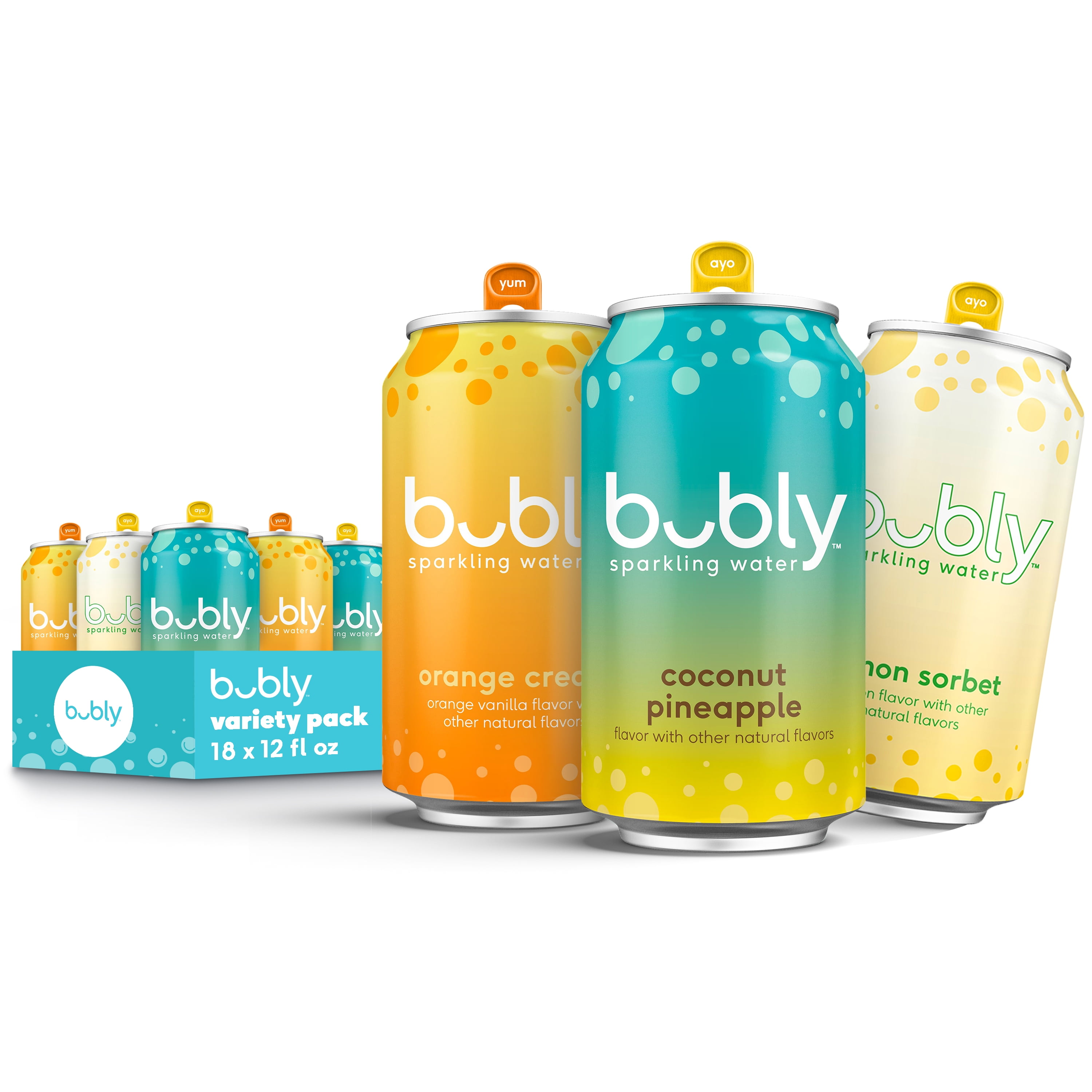 bubly Citrus Sparkling Water, Variety Pack, 12 oz (Pack of 18)