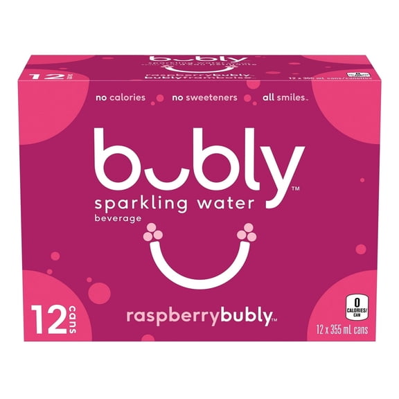 Bubly Sparkling Water Zero Calorie Flavored Water 12-Pack 355mL (12 oz)