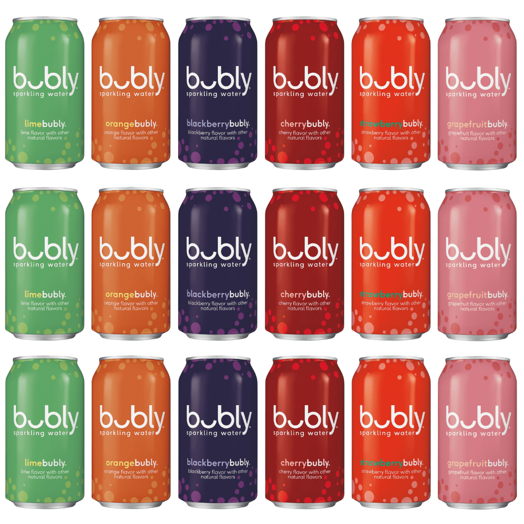 Bubly Sparkling Water 6 Flavor Variety Pack - 18 pack