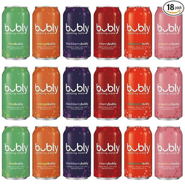 Bubly Sparkling Water 6 Flavor Variety Pack 18 pack