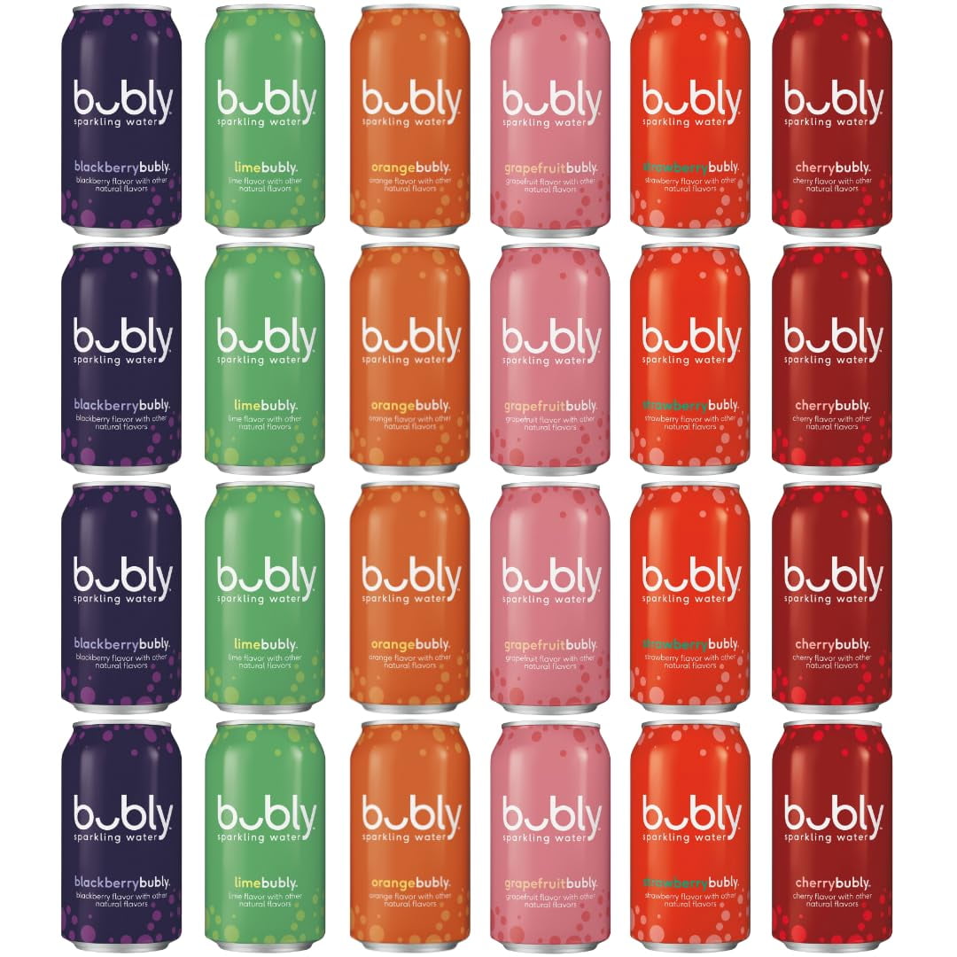 Bubly Sparkling Water, Carbonated Water 6 Flavor Variety Pack! 3 Of Each Zero Calories & Zero
