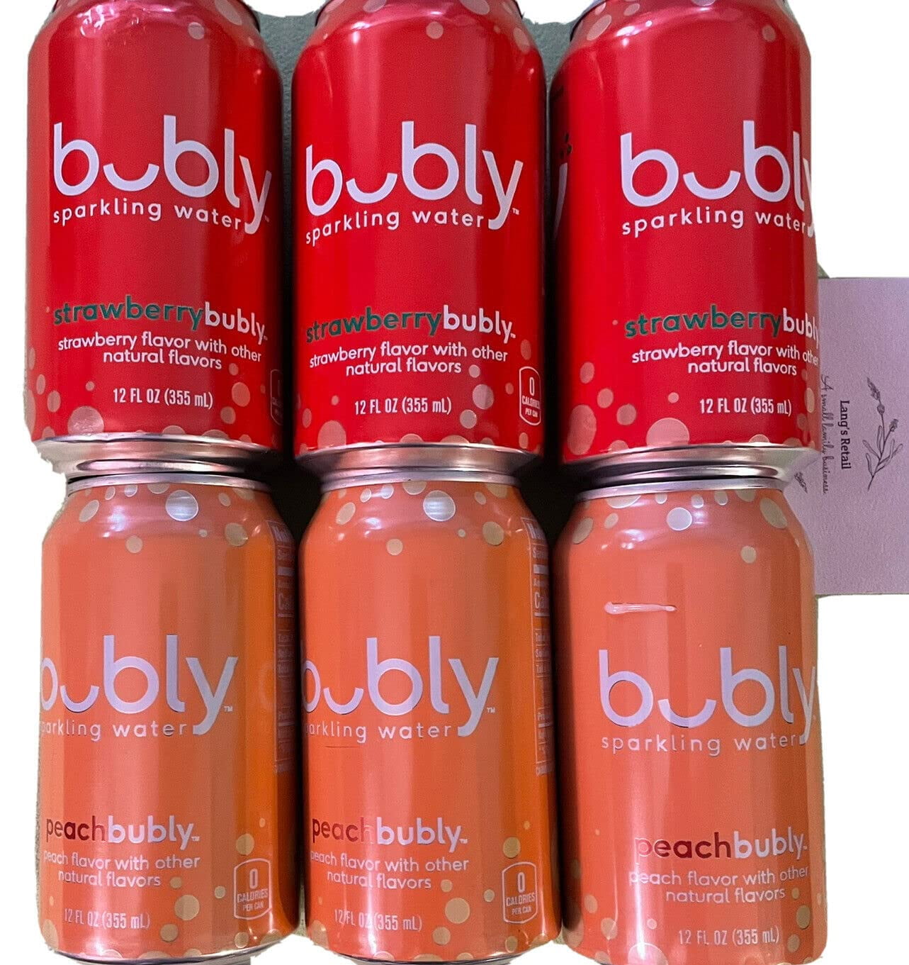 Bubly Sparkling Water Strawberry And Bubly Sparkling Water Peach, Pack
