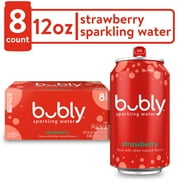 bubly Strawberry Sparkling Water, 12 fl oz, 8 Pack Cans