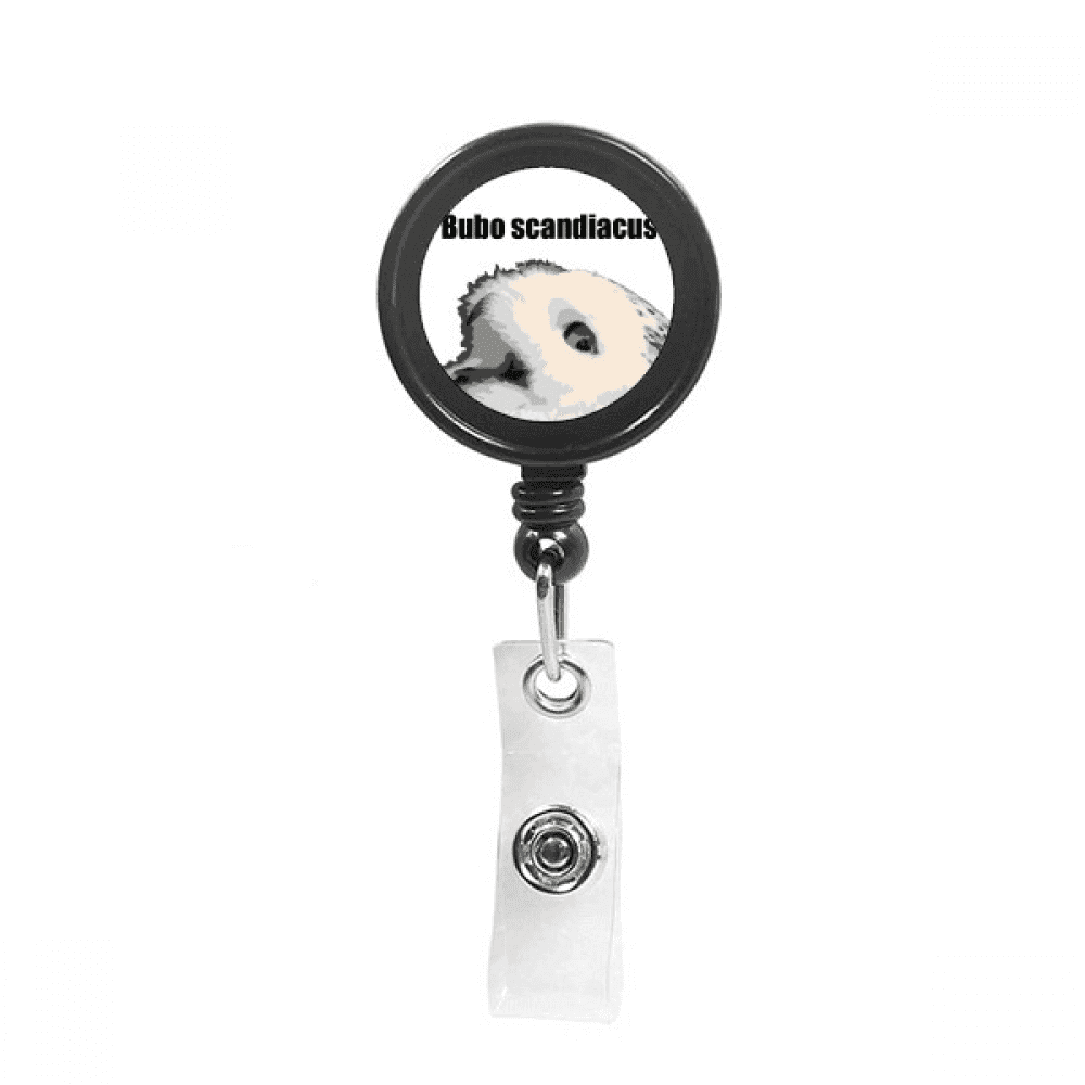 Bubo Scandiacus Bird White Retractable Keychain Badge Holder ID Badge