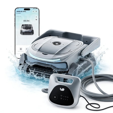 Bubot 800P Smart Automatic Robot Pool Cleaner - No Charging, AI Navigation,50 ft Power Cord 150W Triple-Motor Super Suction, App Control, Cleans All 1076 Sq Ft Inground Pools, 2-Year Warran