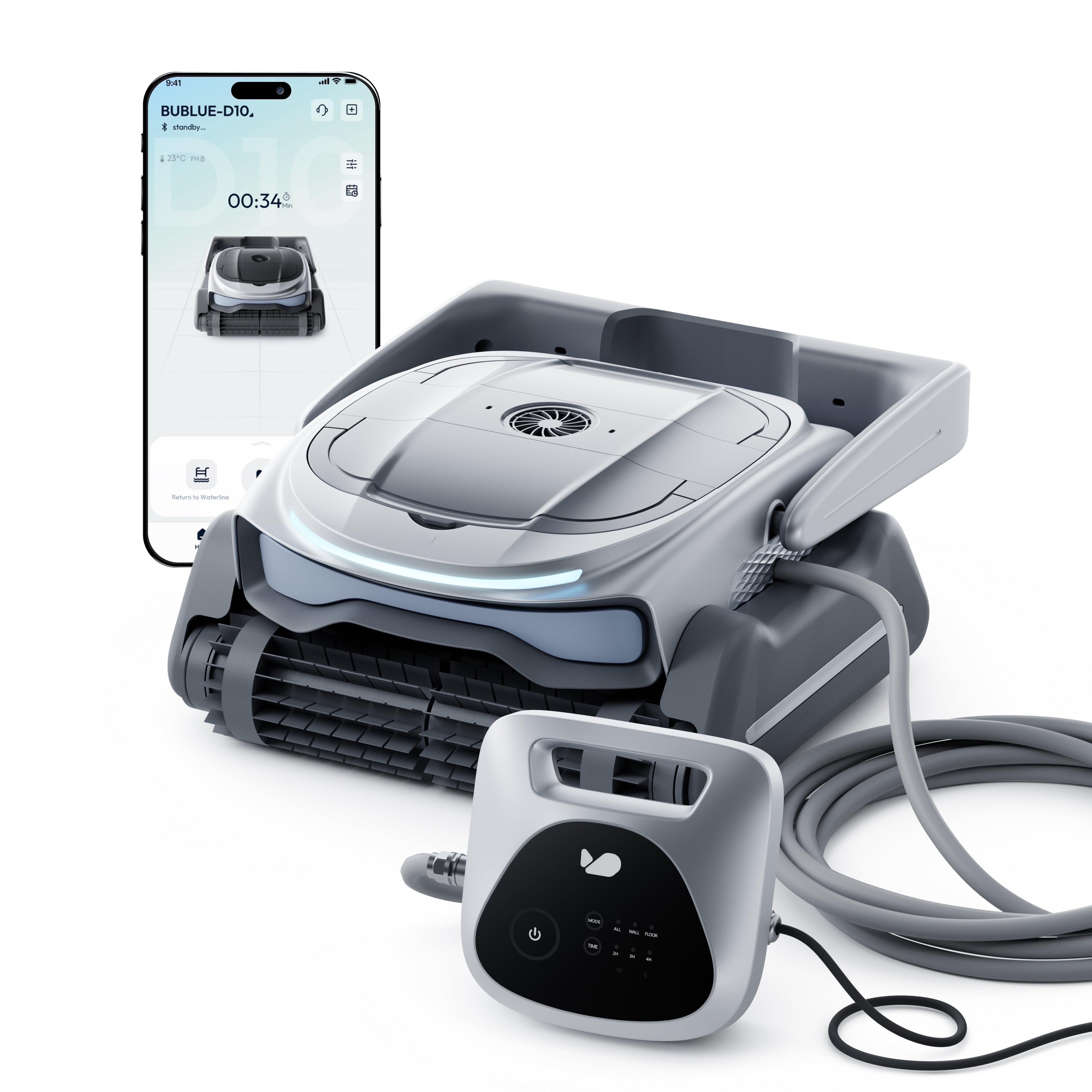 Bubot 800P Smart Automatic Robot Pool Cleaner - No Charging, AI